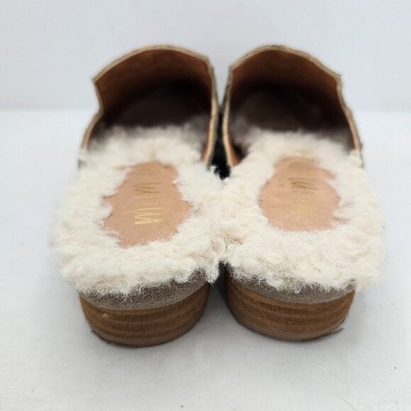 Mi.iM | tan suede neutral pointed toe shearling lined mules | WMS 6.5 - Picture 6 of 9